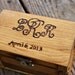 Rustic Woodburned Ring Bearer Box -Monogram