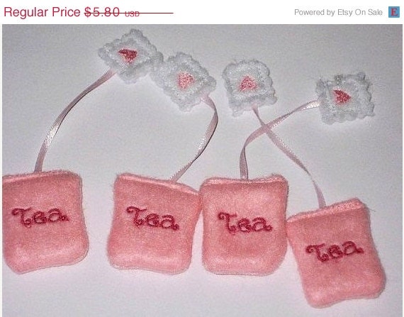 SALE Easter Basket fun Pretend play felt food miniature tea bags set of 4 Il_170x135