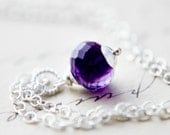 Amethyst Necklace February Birthstone Purple Sterling Silver PoleStar