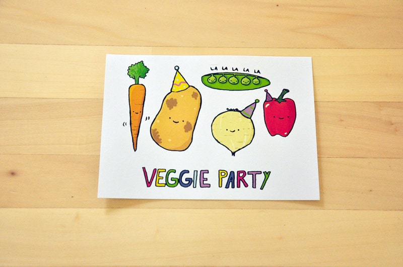 Veggie Party - 5x7 Print