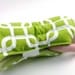 Heat Pack Wrist Warmer, Wrap for Wrist, hot or cold pack, microwave wrap for wrist, green white geometric
