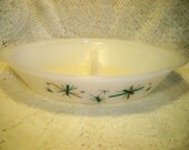 Vintage 1950s Mid Century Modern Ovenware Divided Baking Dish