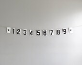 numbers bunting / vintage modern bunting