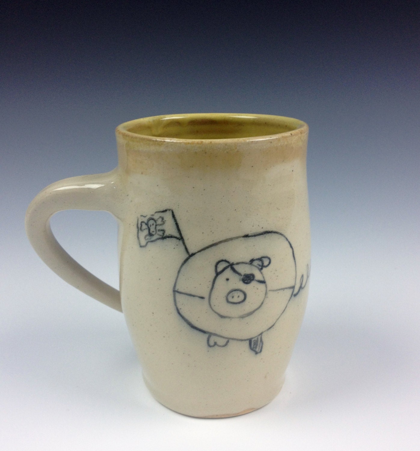 Yellow Pirate Pig Mug