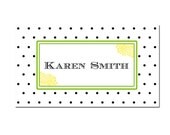 Feminine Enclosure Cards- Set of 20 - Black and White Polka Dots - Gift Tags