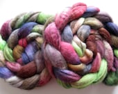 May flowers - 1 pound available - Swirl Roving BFL Wool Roving (Top) - Handpainted Spinning or Felting Fiber, 4 ounces
