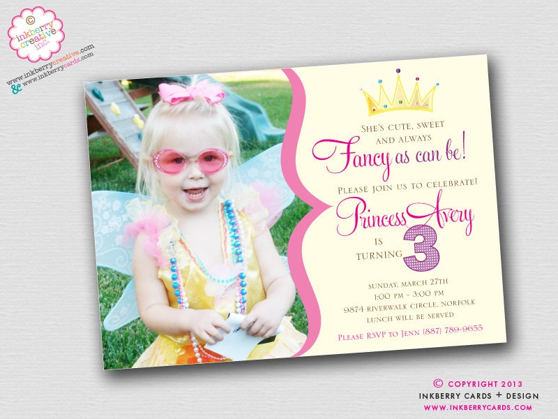 Fancy Dress Up Princess Birthday Party Invitation (Digital File OR Cardstock Printed Cards Also Available) Il_570xn