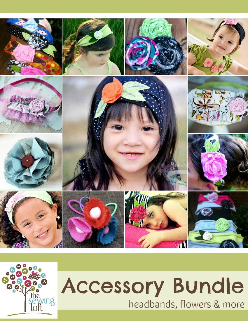 Hair Accessory and Flower Bundle Pack Pattern- How To  INSTANT DOWNLOAD