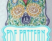 PDF Hand Embroidery Sugar Skull. Sugar Skull Hand Embroidery Pattern - Make your own - DIY- instant download