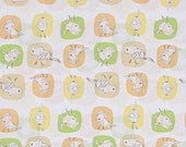 SALE Heather Ross Crafty Chloe's Bert the Dog on White Cotton Fabric - 1/2 Yard (more available)
