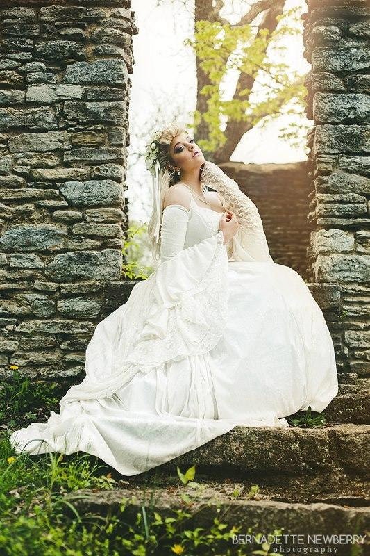 Gwendolyn Medieval or Renaissance Wedding Gown Velvet and Lace Custom