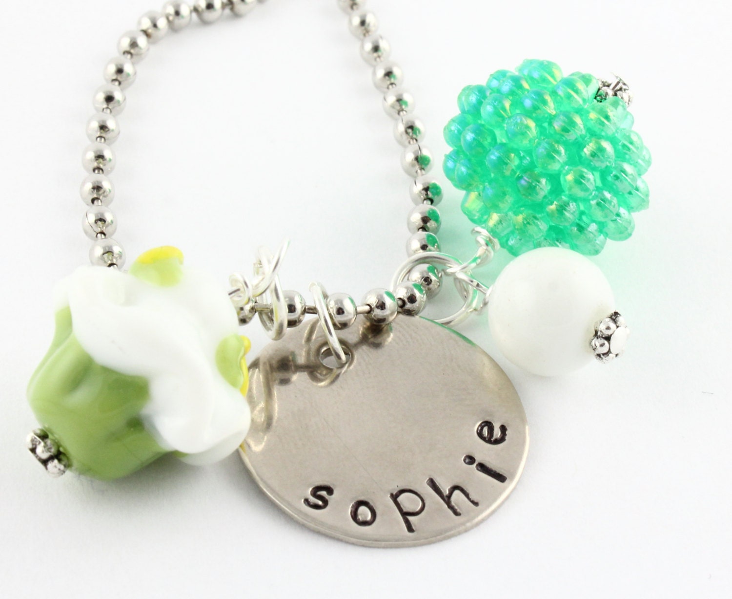 Personalized Cupcake Charm Necklace for Girls - Hand Stamped Gift for Children
