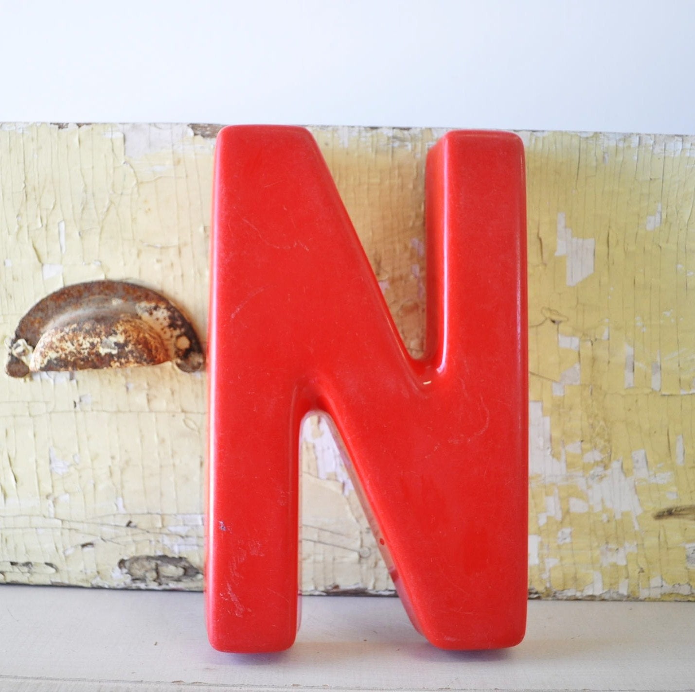 fabulous vintage RED marquee Movie Theatre letter  N