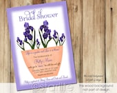 Violet Lavender Flowers - Bridal Shower Invitation 5x7 size - Spring, Love Bloom - Bridal Shower, Bridal Tea - PRINTABLE INVITATION DESIGN