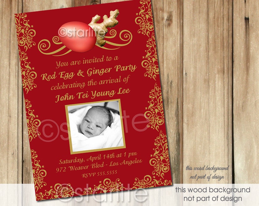 Red Egg And Ginger Party Invitation Template