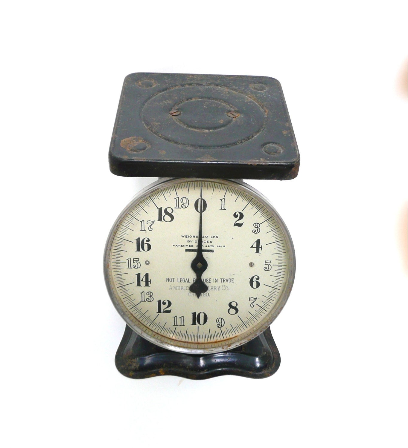 Antique Black Metal Scale Vintage