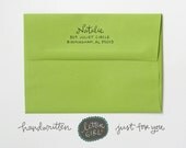 Natalie Handwritten Address Stamp: your choice of self-inking or red rubber