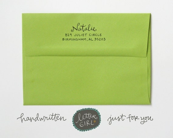Natalie Handwritten Address Stamp: your choice of self-inking or red rubber