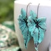 Caladium Leaf Earrings - Verdigris Patina - Green on Copper - Exotic, Tropical, Summer Flowers - Gift Box
