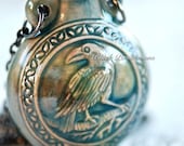 NEW - Raven Necklace - Raku Style Peruvian Ceramic Bottle