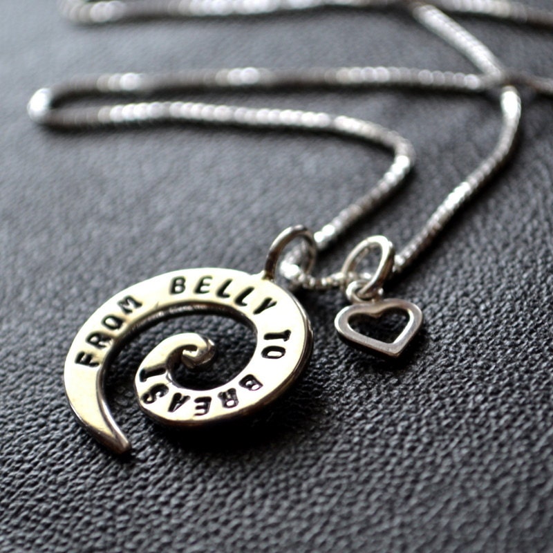 Breastfeeding Heart Necklace Sterling Silver