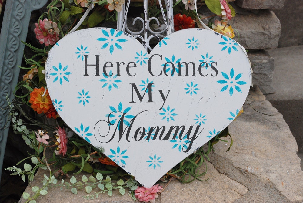 Here Comes The BRIDE or My Mommy Wedding sign Flower Girl Ring Bearer 11x14
