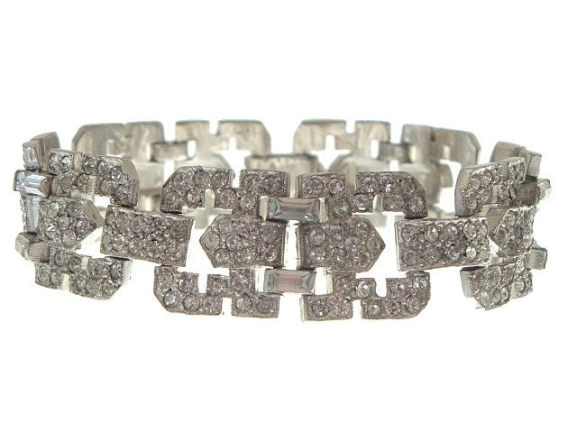 Art Deco Bracelet Vintage Designer Unsigned 1920s Art Deco Wedding Jewelry