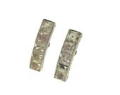 Art Deco Earrings Sterling Silver French Cut Vintage Rhinestones 1920s Art Deco Jewelry Wedding Earrings