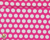 Knit pink princess dots 1 yard cotton lycra jersey
