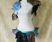 Shipwrecked Tattered Blue and Green Tie On Shrug