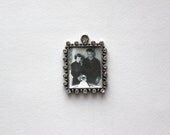 Rhinestone Rectangle Photo Frame Bouquet Charm