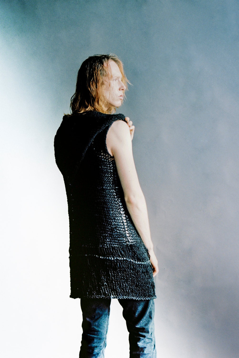aegir: men's black hoodie vest