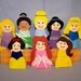 8 Princesses Hand Crafted  Felt Finger Puppets