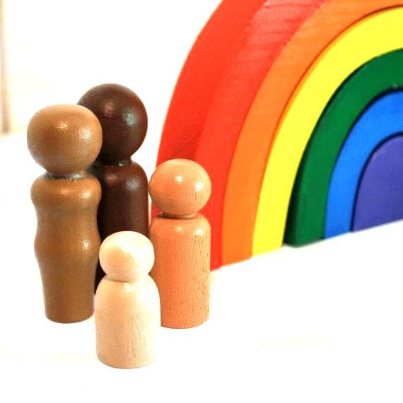 teacher gift / Wooden Toy, Diversity Dolls for Therapy, Schools, or Home  -  Educational Toys