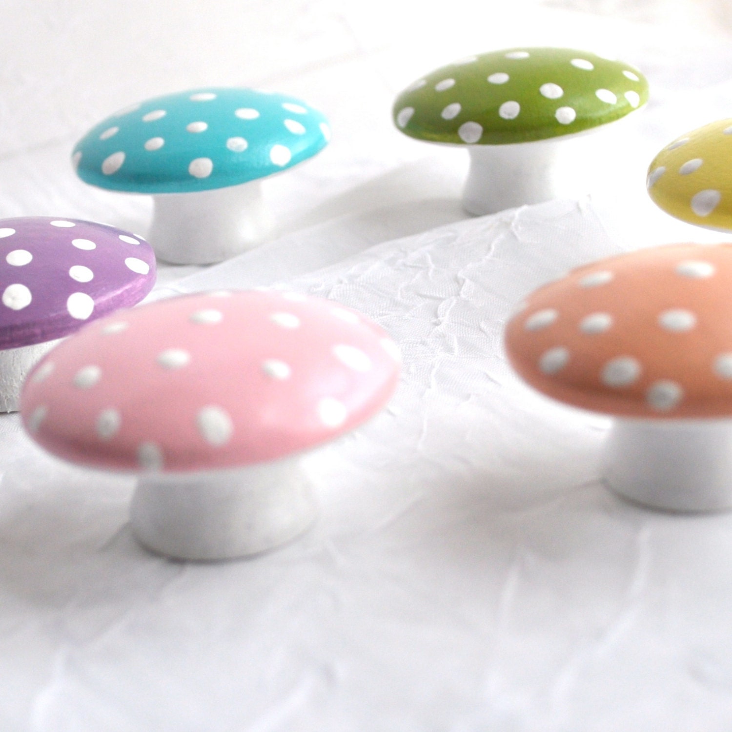 Montessori Toy, Pastel Rainbow Mushrooms - Educational Toys / Wooden Toy