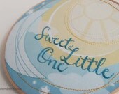 Sun and Moon Fabric Panel for Embroidery with free embroidery pattern, DIY embroidery project for modern nursery or home decor
