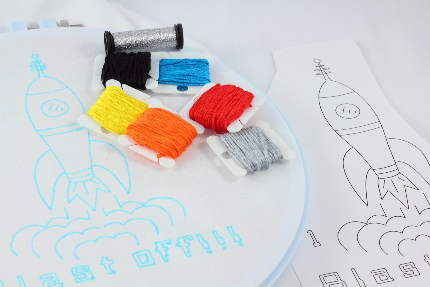 Space Embroidery Pattern Rocket ship embroidery pattern