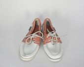 vintage pastel pink deck shoes / boat shoes / size 7