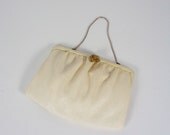 vintage 50s ivory clutch / wedding / bride / bridal