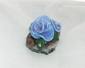 Purple Roses Paper Weight Sculpture