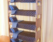 Stackable Quintuple Doll Bunk Bed 20pc Reversible Bedding Sets - Foam Mattresses with Removable Covers