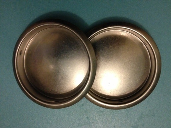 2 Closet Door Finger Pulls Stainless Metal Finish Cup by qsmuse