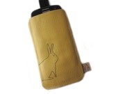 Samsung Galaxy SIII sleeve yellow leather rabbit case