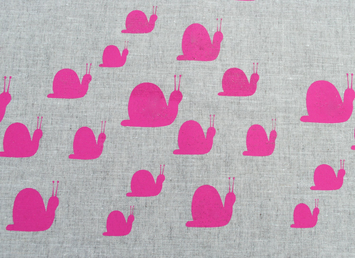 Escargot Hand Screen Printed Fabric on Hemp