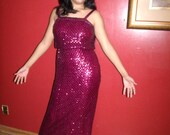Dark Fuschia Sequin Gown