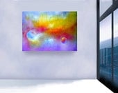 XL ABSTRACT PAINTING original cosmic modern art custom commission contemporary art leearte - Carol Lee Art Studio