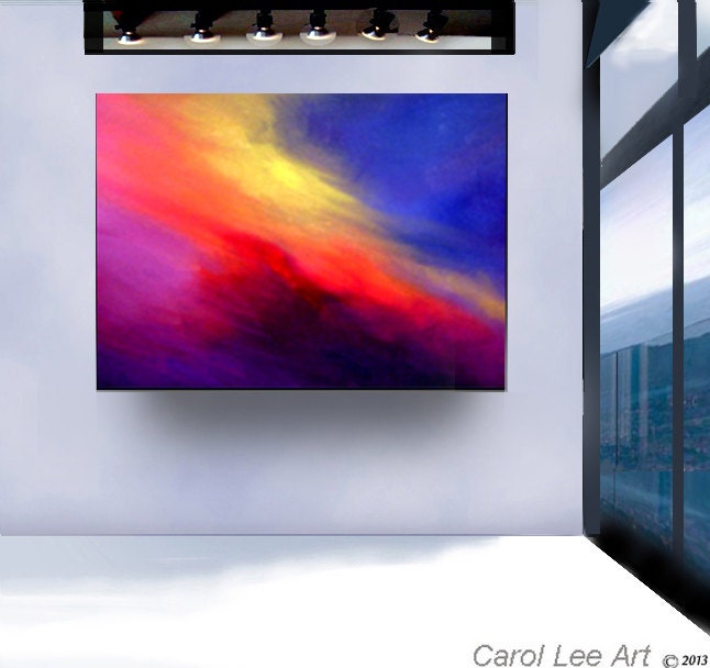 XL Huge abstract oil painting custom modern colorful art gallery large wall decor fine art leearte - Carol Lee Art Studio