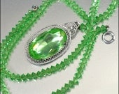 Czech Glass Art Deco Necklace Silver Filigree Crystal Art Deco Jewelry Vintage 1920s Wedding Jewelry