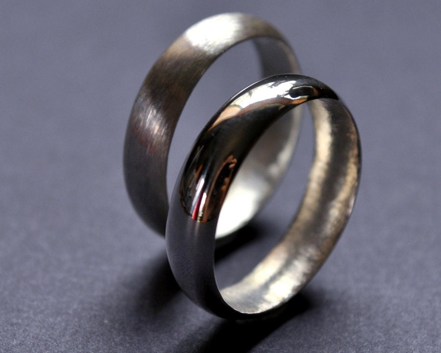 His and His. Wedding Band Set. Wedding Rings. Marriage Equality. Commitment. Gay Marriage. Sterling Silver. Handmade to order in your size.