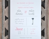 Wedding Invitations . Wedding Invites . Custom Wedding Invitations . Key . Skeleton Key - Key To My Heart
